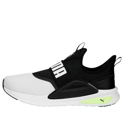 Puma Softride Enzo Evo Slip-on 'black White Fast Yellow' In Multi
