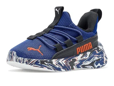 Puma Softride One4all Slip On Kid's Shoes Blue Jewel/fierce Red : 7 Toddler M, Rubber/textile