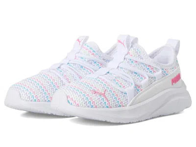 Puma Softride One4all Slip On Kid's Shoes  White-fast Pink : 6 Big Kid M, Rubber/textile In Multi