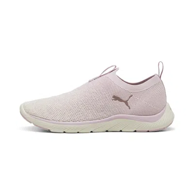Puma Softride Remi Slip-on Knit Women's Running Shoes In Pink