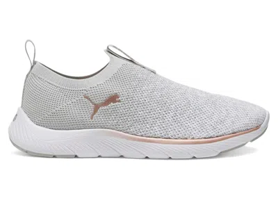 Pre-owned Puma Softride Remi Slipon White (women's) Sneakers In Ash Gray/ White/rose Gold