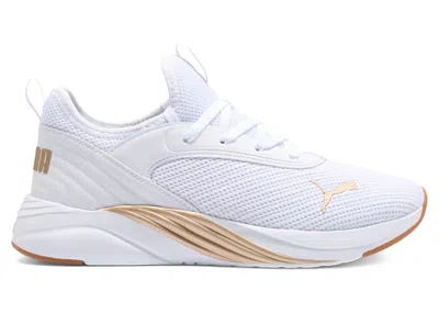 Pre-owned Puma Softride Ruby Luxe Femme White Gold (women's) Sneakers In  White/ Gold/gum