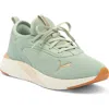 Puma Softride Ruby Luxe Sneaker In Green Fog- Gold-gum