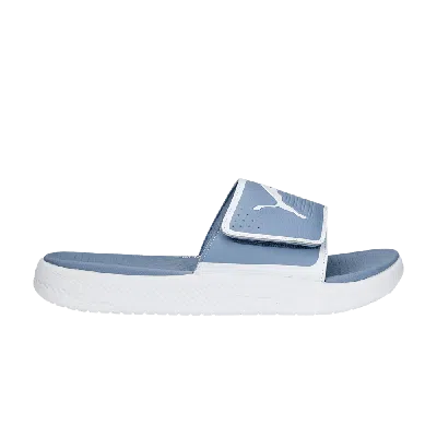 Pre-owned Puma Softride Slide 'filtered Ash White' In Blue