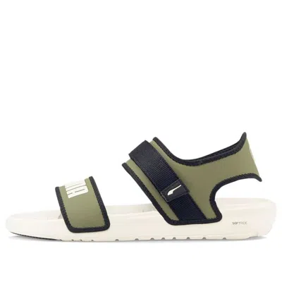 Puma Softride Slide 'white Dark Green Moss'