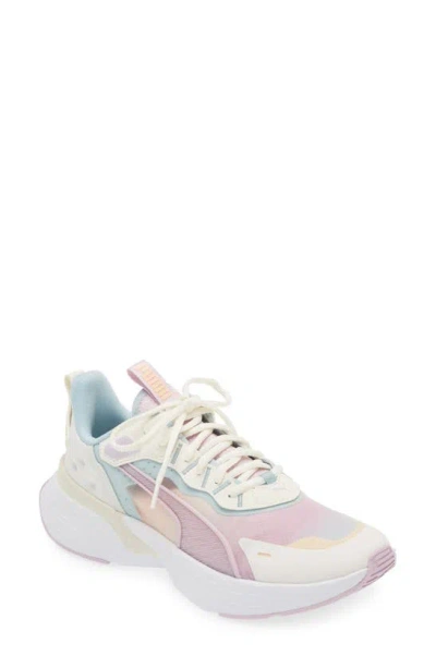 Puma Softride Sway Summer Daze Running Shoe In Warm White-grape Mis