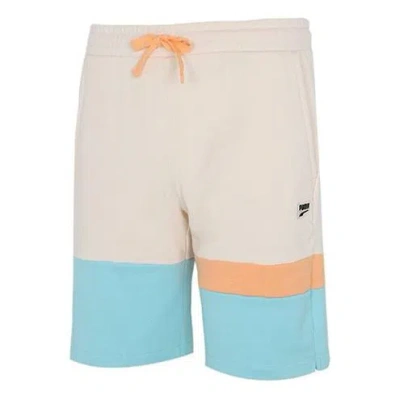 Puma Solid Basic Shorts 'beige Blue Orange' In Multi