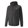 Puma Solid Color Logo Athleisure Casual Sports Woven Hooded Jacket Black