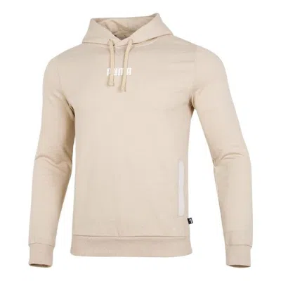 Puma Solid Color Pullover Hooded Athleisure Casual Sports Creamy White In Neutral