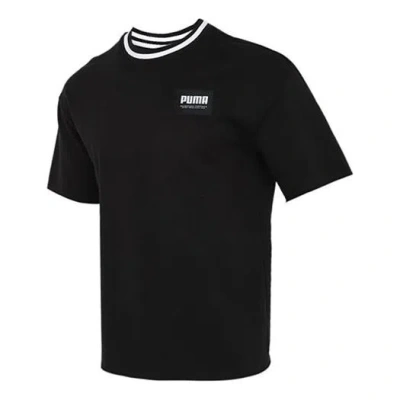 Puma Solid Men Round Neck T-shirt 'black'