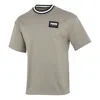 Puma Solid Men Round Neck T-shirt 'olivegreen' In Gray