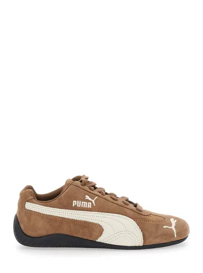 PUMA 'SPEEDCAT ARCHIVE' BROWN SNEAKERS WITH SIDE LOGO IN SUEDE UNISEX