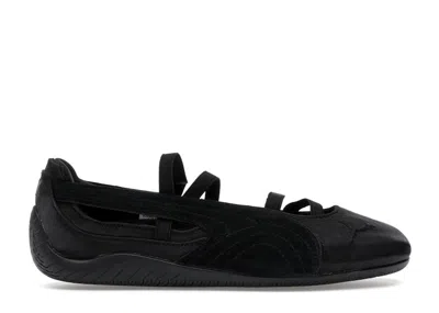 Pre-owned Puma Speedcat Ballet Black Satin (women's) Sneakers In  Black/cool Dark Gray
