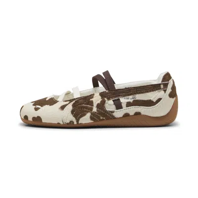 Puma Speedcat Ballet Cow Print Women's Shoes In Brown