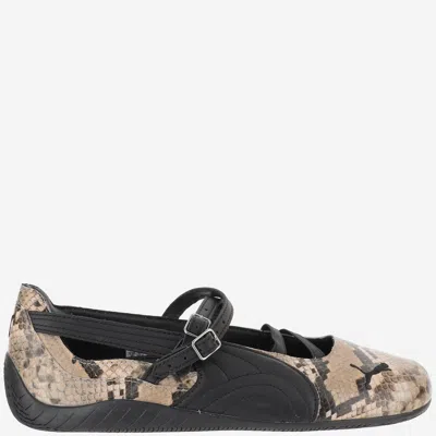 Puma Speedcat Ballet Flats With Animal Print In Red