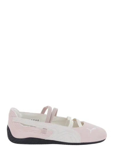 PUMA 'SPEEDCAT BALLET' PINK SNEAKER WITH EMBROIDERED LOGO ON THE FRONT AND ELASTIC BAND IN SUEDE WOMAN