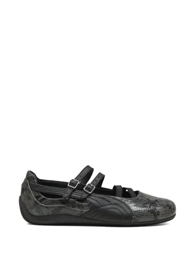 Puma Cool Dark Grey Speedcat Snake Print Ballet Flats-like Sneakers In Black