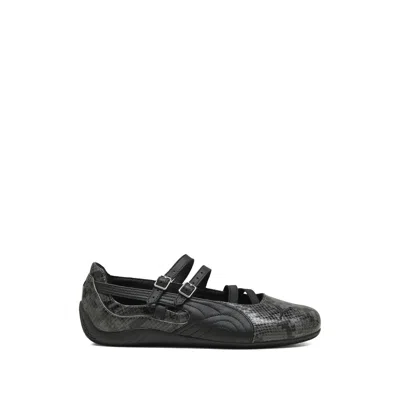 Puma Cool Dark Grey Speedcat Snake Print Ballet Flats-like Sneakers In Black