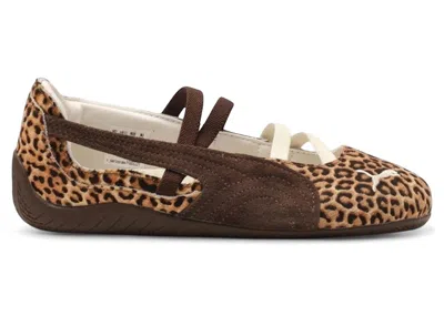 Pre-owned Puma Speedcat Ballet Wild Leopard Pony Hair (women's) Sneakers In Chocolate/warm White