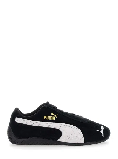 PUMA 'SPEEDCAT' BLACK SNEAKERS WITH LOGO PRINT ON THE SIDE AND LOGO LETTERING ON THE SIDE IN LEATHER UNIS