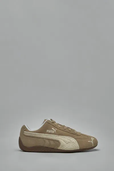 Puma Speedcat Elevated Beige Sneakers With Logo Print On The Side And Logo Lettering On The Side In Suede In Multi