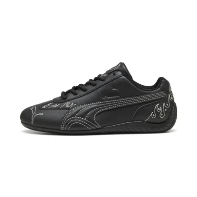 Puma Speedcat Embellished Logo-embroidered Sneakers In Black