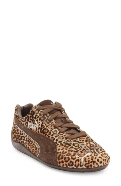 Puma Speedcat Genuine Calf Hair Sneaker In Animal Print