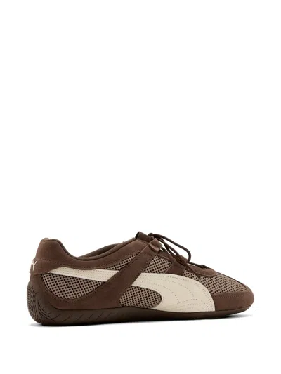 Puma Womens Chocolate Alpine Snow Speedcat Go Leather And Mesh Trainers In Brown