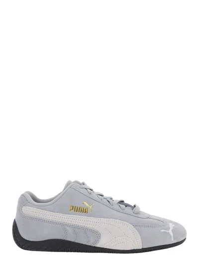 Puma Speedcat Grey Sneakers With Logo Print On The Side And Logo Lettering On The Side In Leather Unisex In Gray