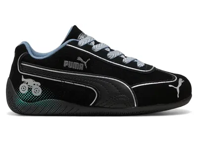 Pre-owned Puma Speedcat Hot Wheels Monster Trucks Sneakers In  Black/tropical Blue