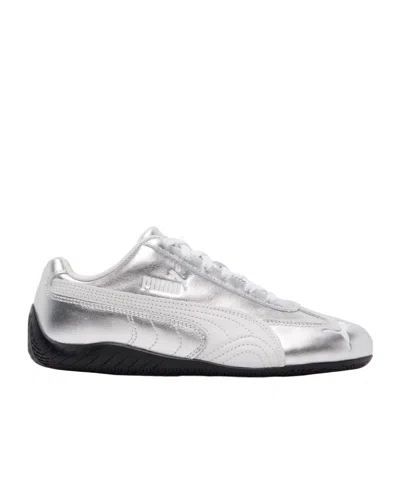 Puma Speedcat Leather Panelled Sneakers In Silver