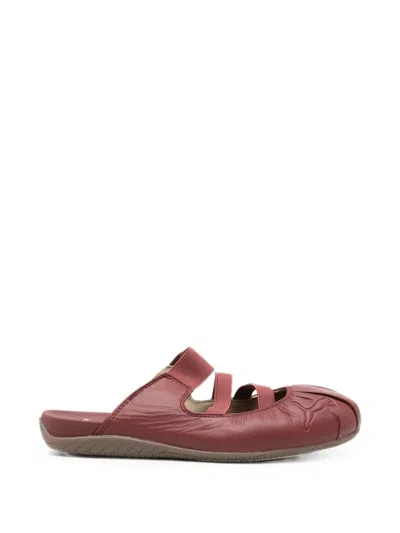 Puma Speedcat Logo-embossed Leather Mules In Red
