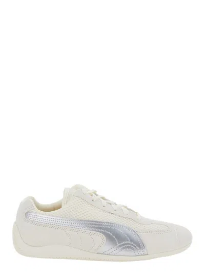 PUMA 'SPEEDCAT' BEIGE LOW TOP SNEAKERS WITH LOGO PATCH ON THE TONGUE AND FORMSTRIP LOGO DETAIL ON THE SID
