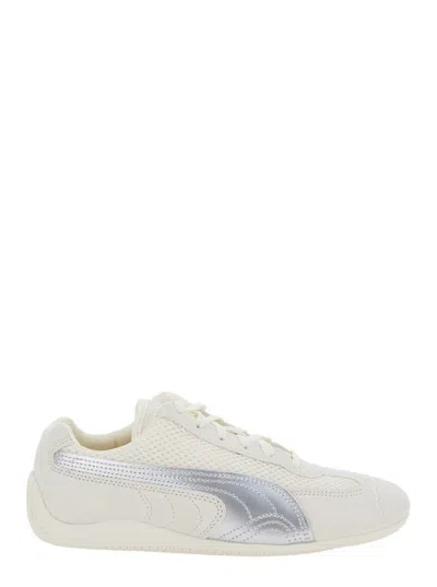 PUMA 'SPEEDCAT' BEIGE LOW TOP SNEAKERS WITH LOGO PATCH ON THE TONGUE AND FORMSTRIP LOGO DETAIL ON THE SID