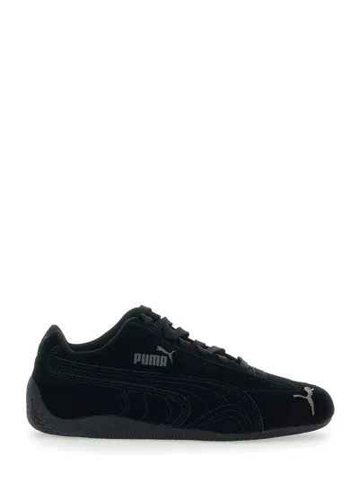 PUMA SPEEDCAT BLACK SNEAKERS WITH LOGO PRINT ON THE SIDE AND LOGO LETTERING ON THE SIDE IN LEATHER UNISEX