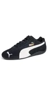 Puma 'speedcat' Black Sneakers With Logo Print On The Side And Logo Lettering On The Side In Black-white