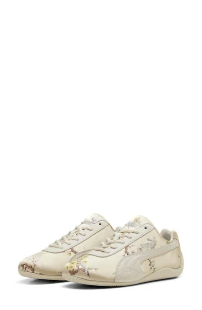Puma Speedcat Silky Floral-print Sneakers In Neutral