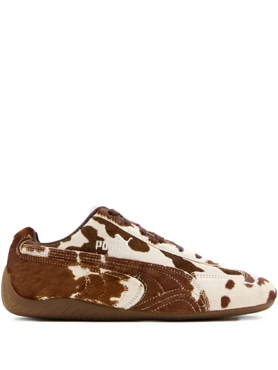 Puma Womens Cow Print Brown Speedcat Og Pony Hair Effect Trainers