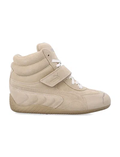 Puma Speedcat Wedge Mini Reinvention Women's Hidden Wedge Sneakers With Hook-and-loop Straps In Sand Dune