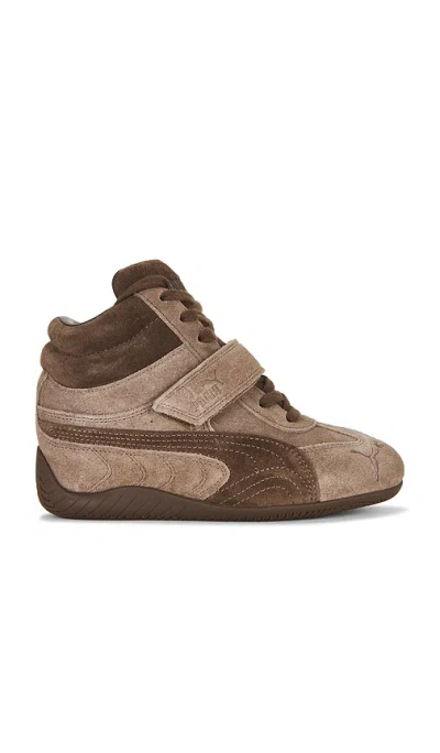 Puma Speedcat Wedge Sneaker In Totally Taupe & Chocolate