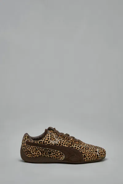 Puma Womens Leopard Brown Speedcat Og Leopard Leather Trainers In Animal Print