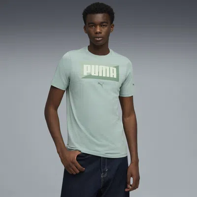 Puma Split Box T-shirt Men In Green