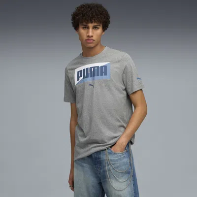 Puma Split Box T-shirt Men In Gray