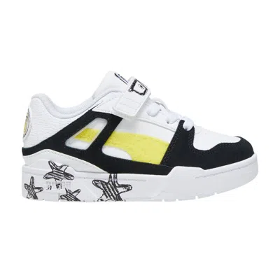 Pre-owned Puma Spongebob Squarepants X Slipstream Little Kid 'spongebob's Glasses' | White | Kid's Size 12.5