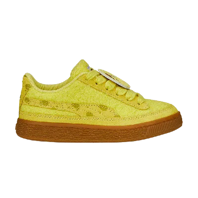 Pre-owned Puma Spongebob Squarepants X Suede Little Kid 'spongebob' In Yellow