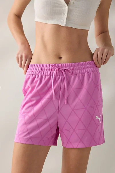 Puma Sport 4" High-rise Jersey Shorts Top In Mauve Pop, Women's At Urban Outfitters In Pink