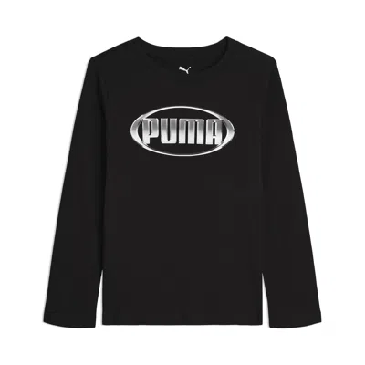 Puma Sport Pack Little Kids' Long Sleeve T-shirt In Black
