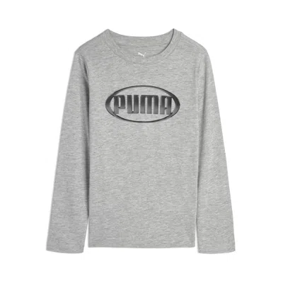 Puma Sport Pack Little Kids' Long Sleeve T-shirt In Gray