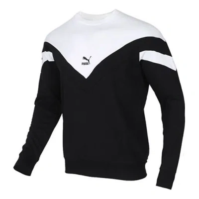Puma Sports Round Neck Knit Pullover Black White