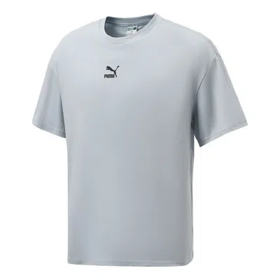 Puma Sports Running Training Gym Breathable Round Neck Short Sleeve Light Blue